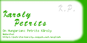 karoly petrits business card
